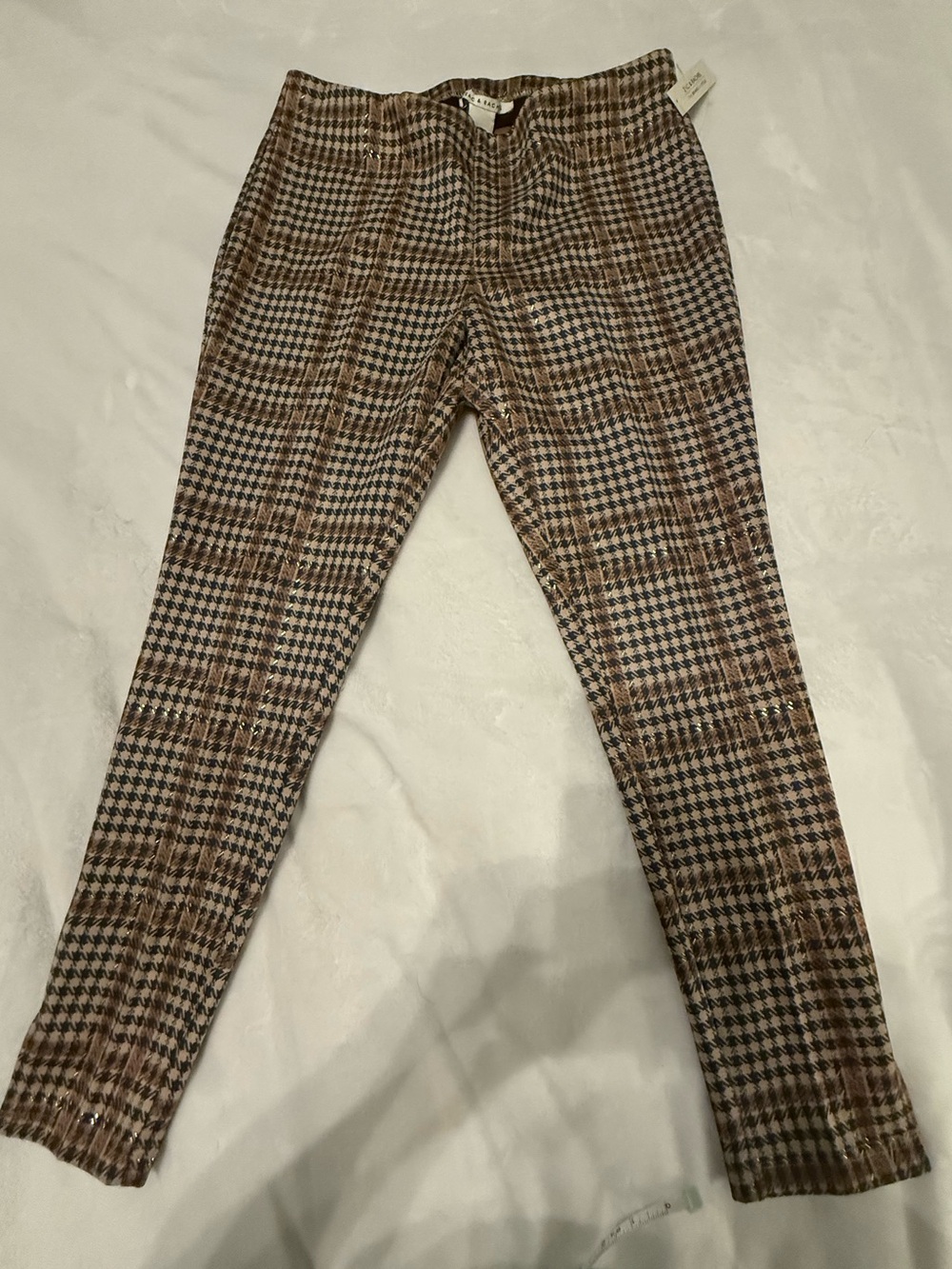 Zac & Rachel Brown and Black Plaid Stretch Chinos. NWT. L.
